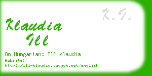 klaudia ill business card